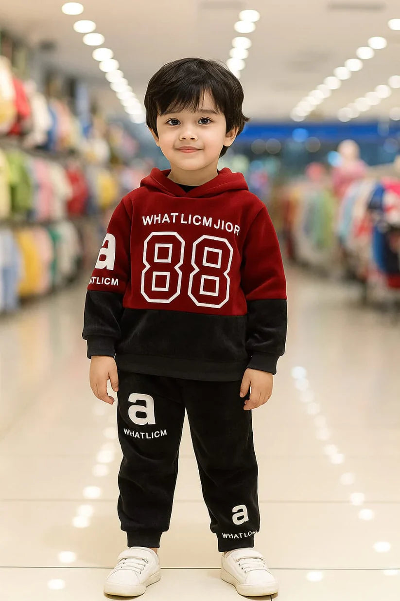 Fashion Hoodie Style Printed Kids Winter Suit