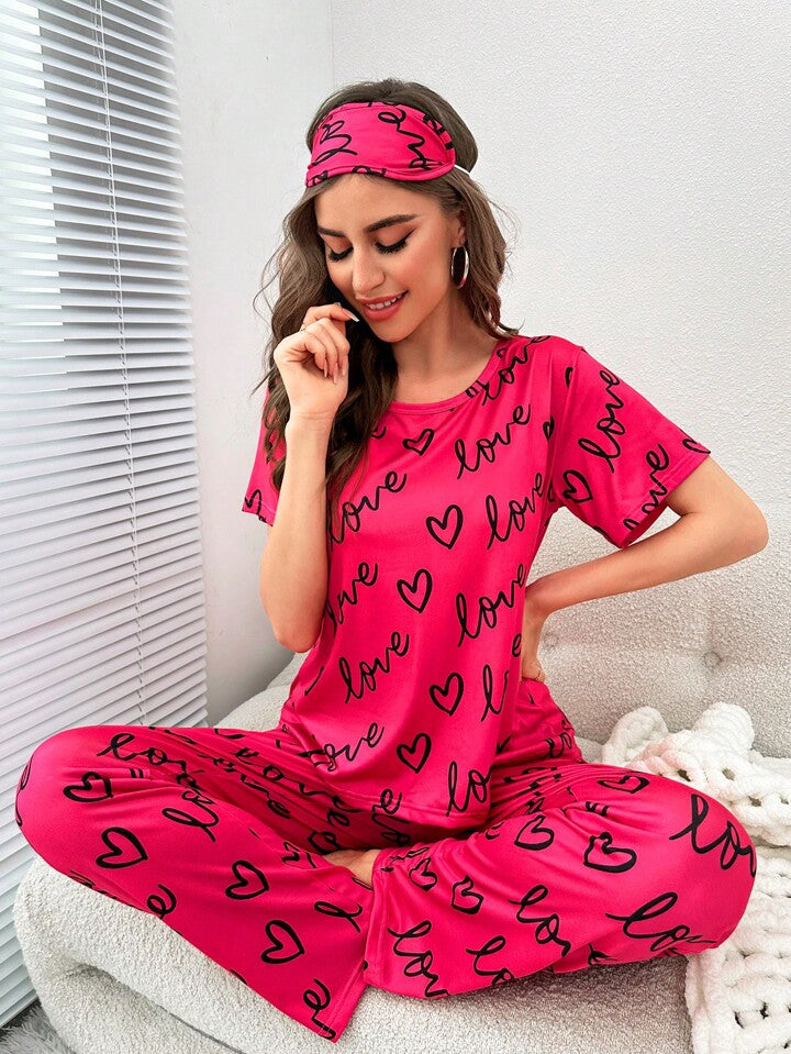 Atishi Pink Love Heart PJs Set