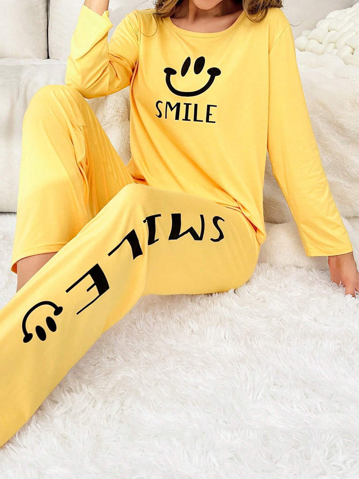 Smile Forever Printed Night Suit