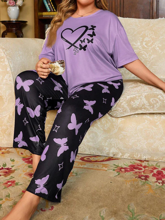Purple Heart & Butterfly PJs SET
