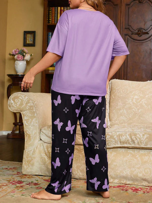 Purple Heart & Butterfly PJs SET