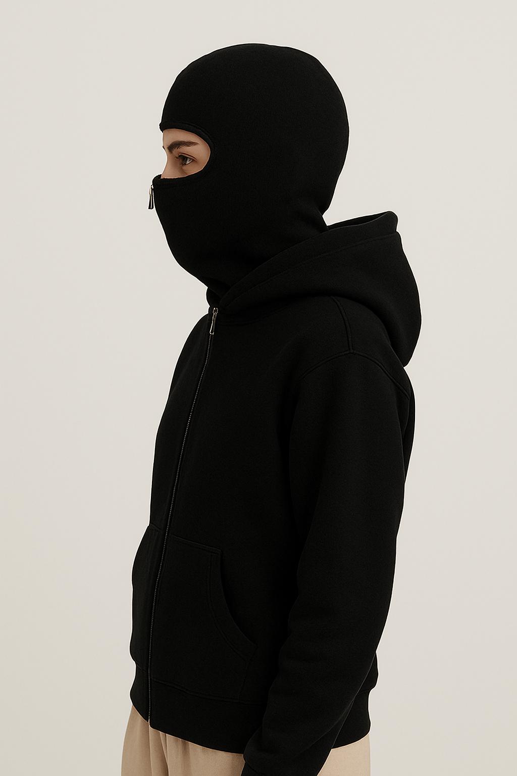 Balaclava Ninja Zipper Hoodie Jacket For Women