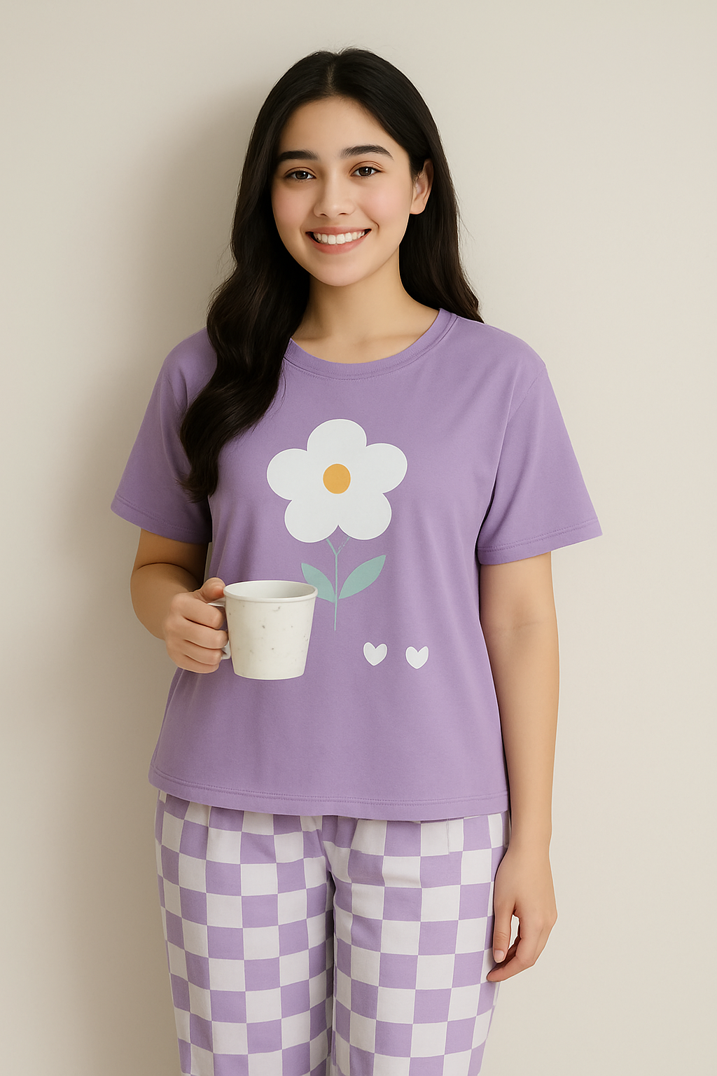 Purple Flower PJs Set
