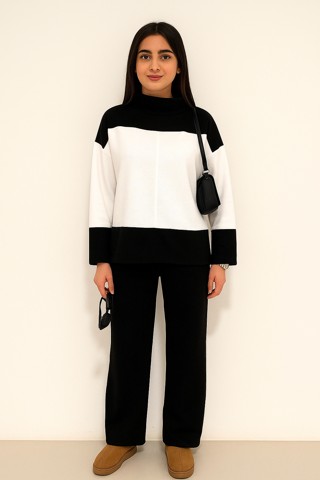 Black Panel Style Co-Ord Sets For Women