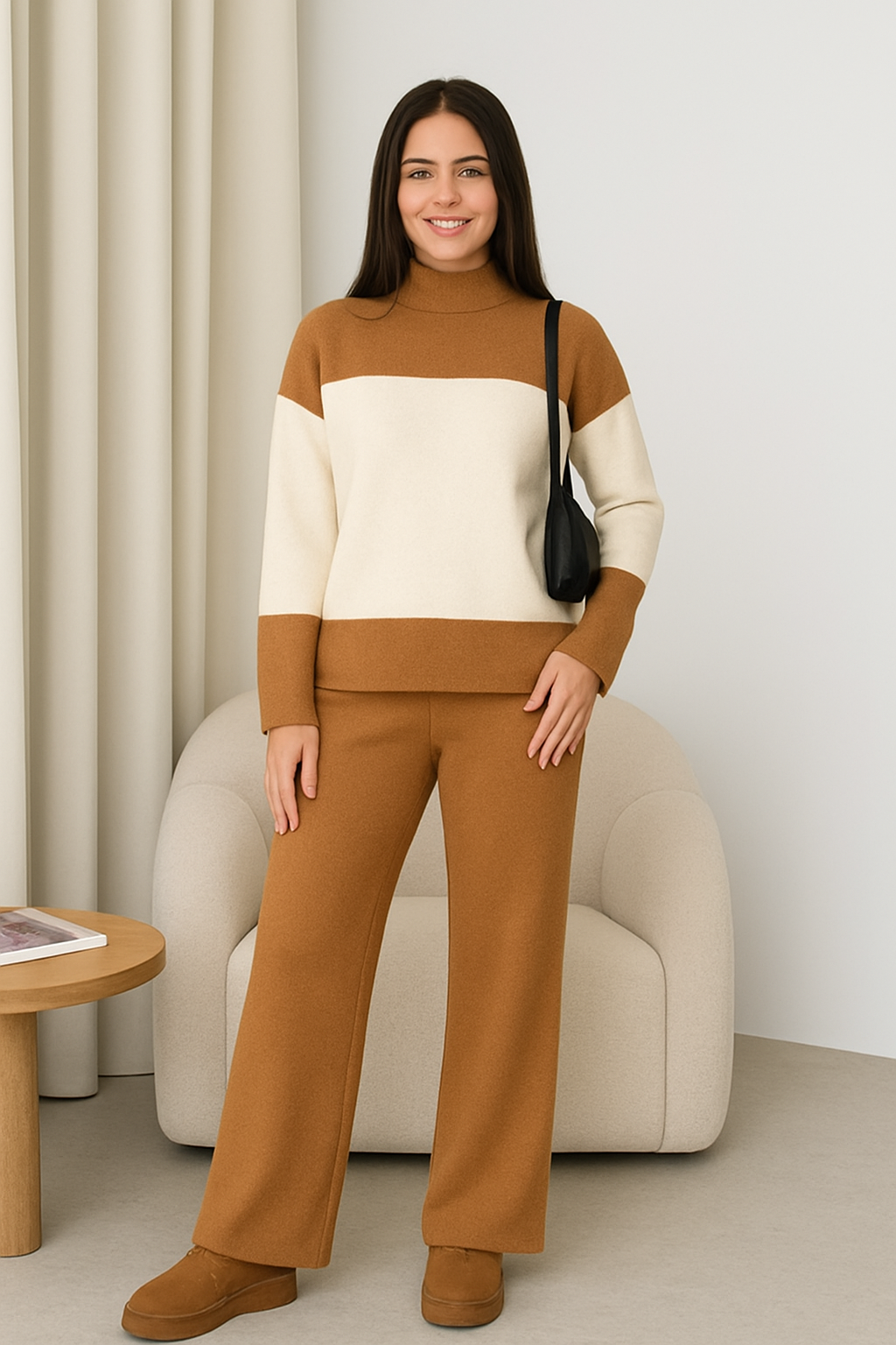 Camel Panel Style Co-Ord Sets For Women