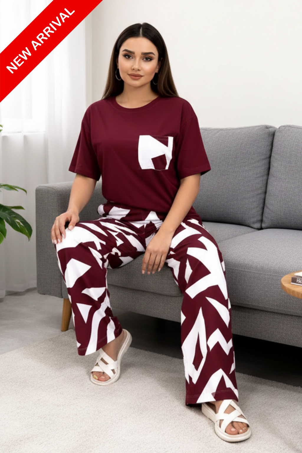 Dries Van Noten White & Maroon