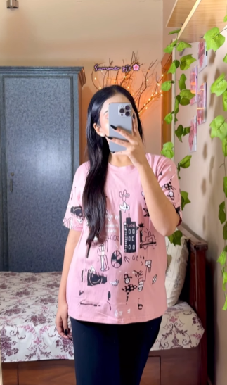 Pink Planet Music With Black PJs SET