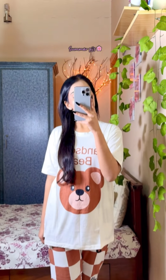 Handsome Bear Printed  PJs SET