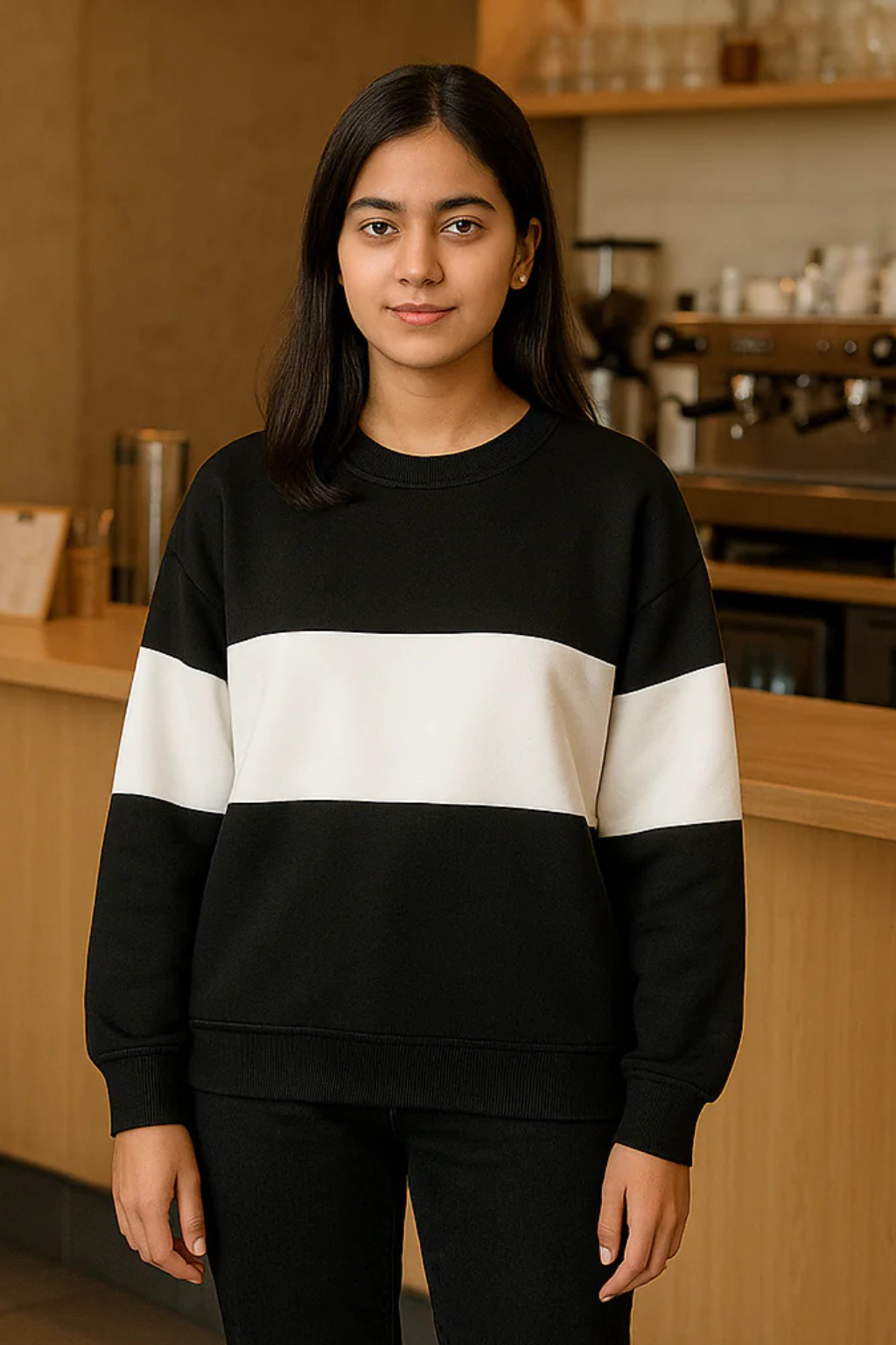 Zebra Black And White Shirt Women
