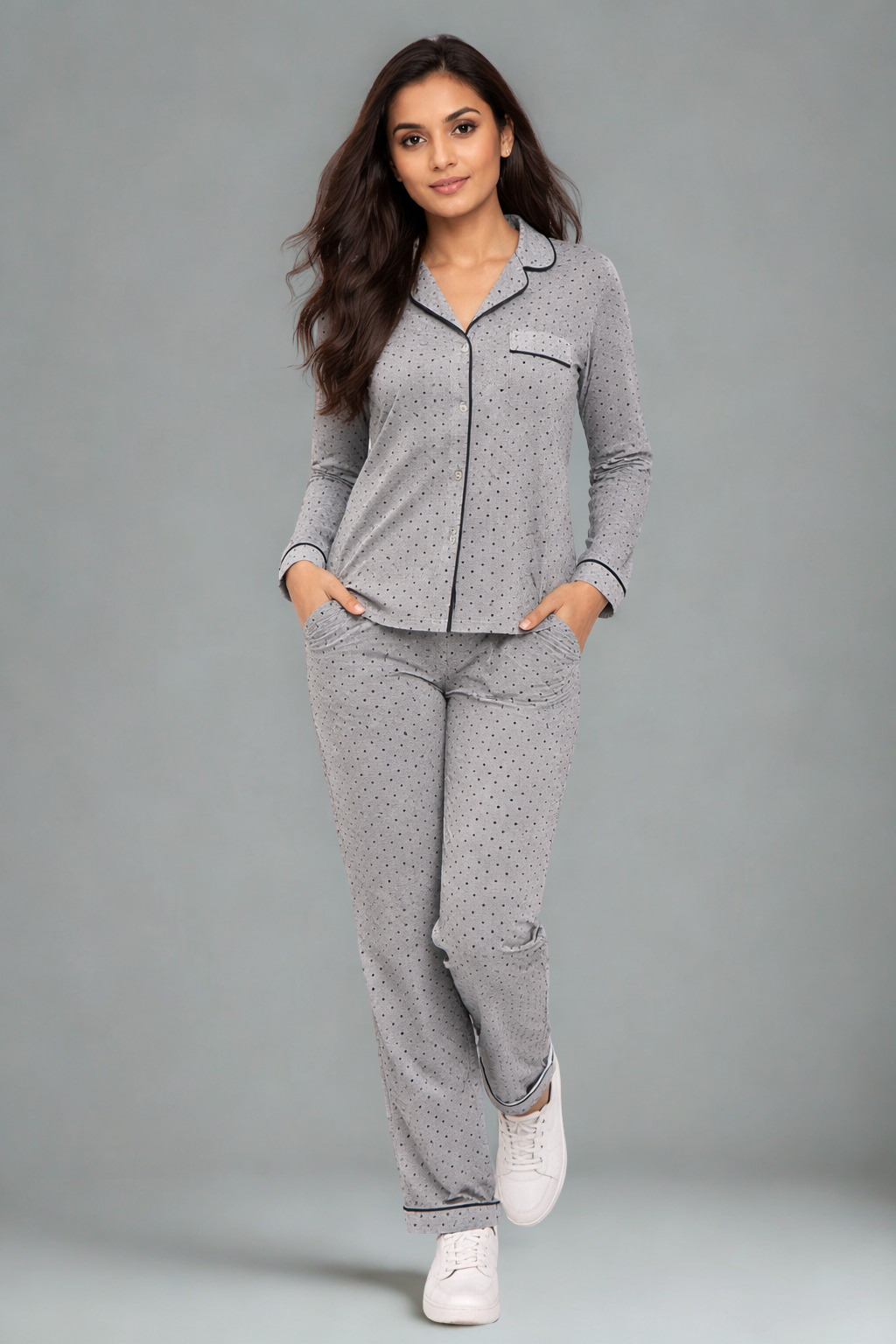 Moonlit Meadow Gray PJs Set