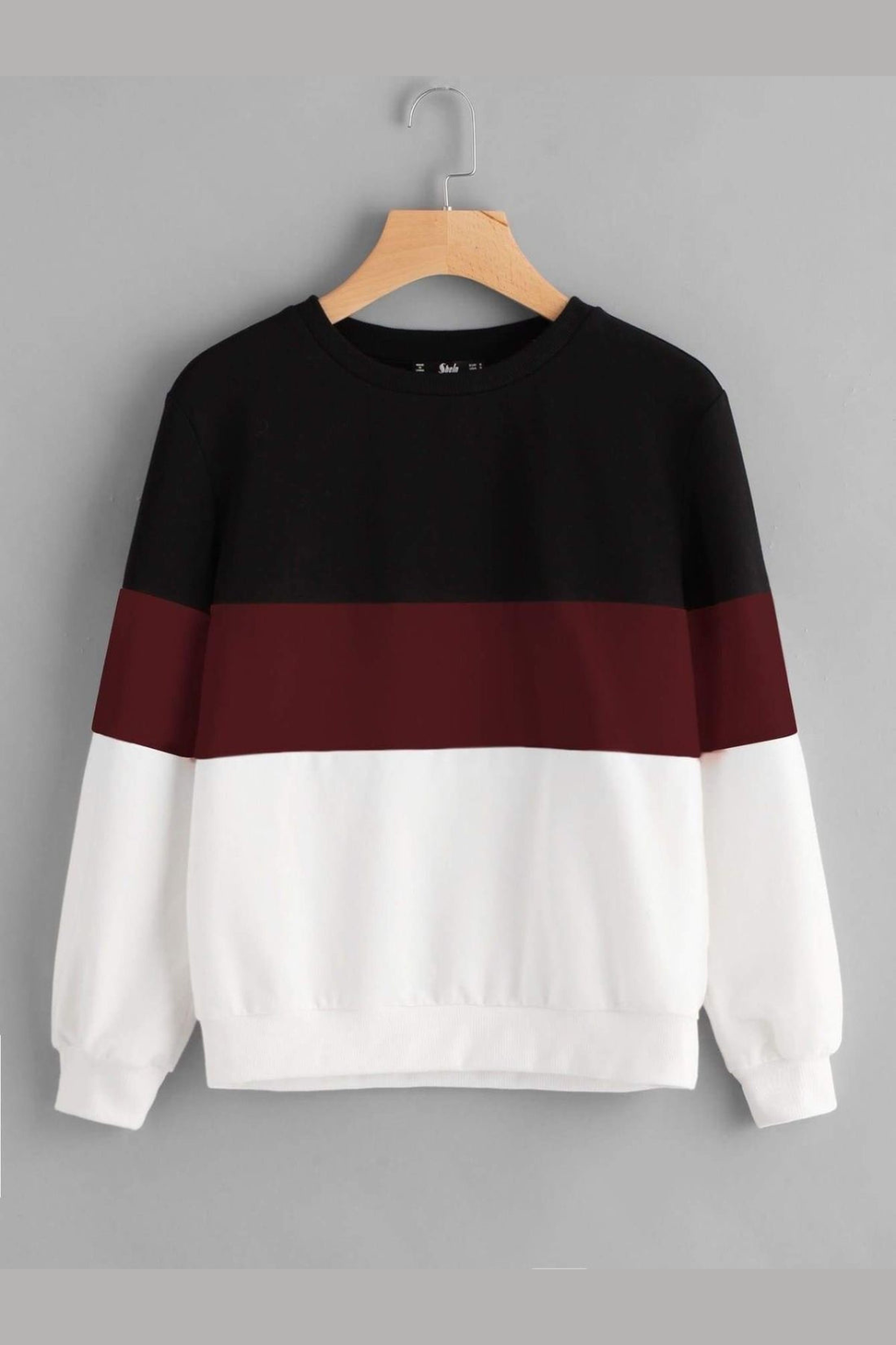 Black Maroon & White Sweet Shirt Women