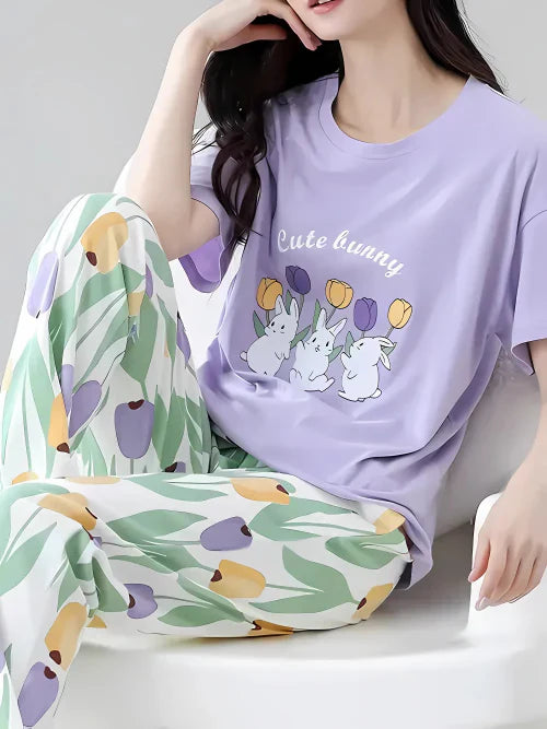 Cute Bunny Printed Night Suit