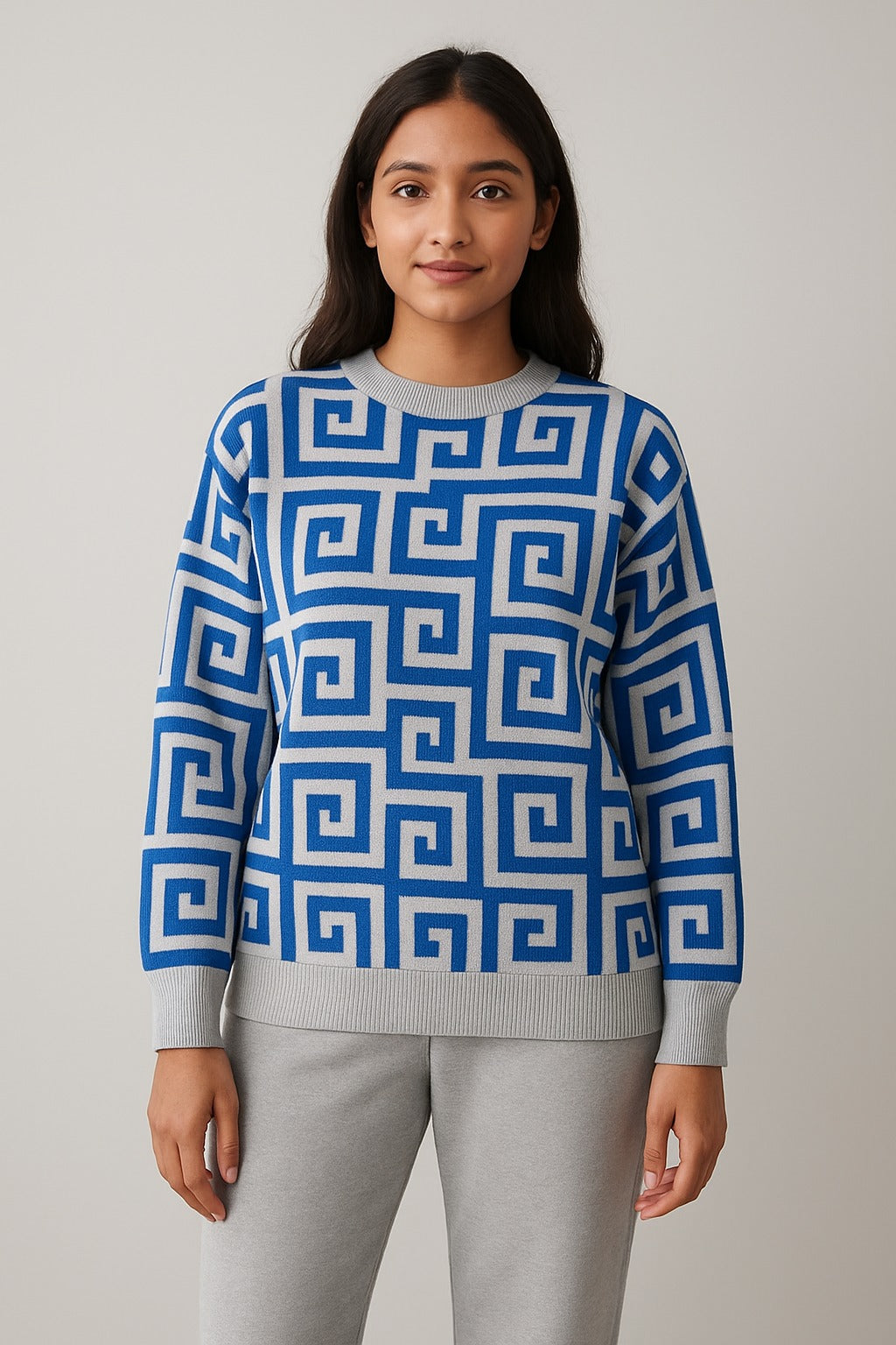 Blue Geometric Knit  CO ORDS Bold