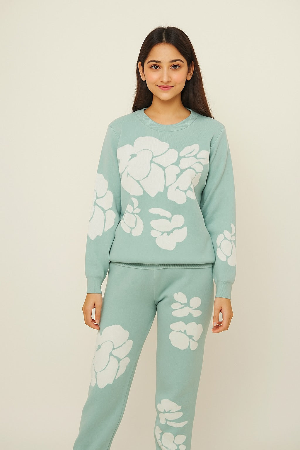 Mint Floral Knit Co-ord – Fresh