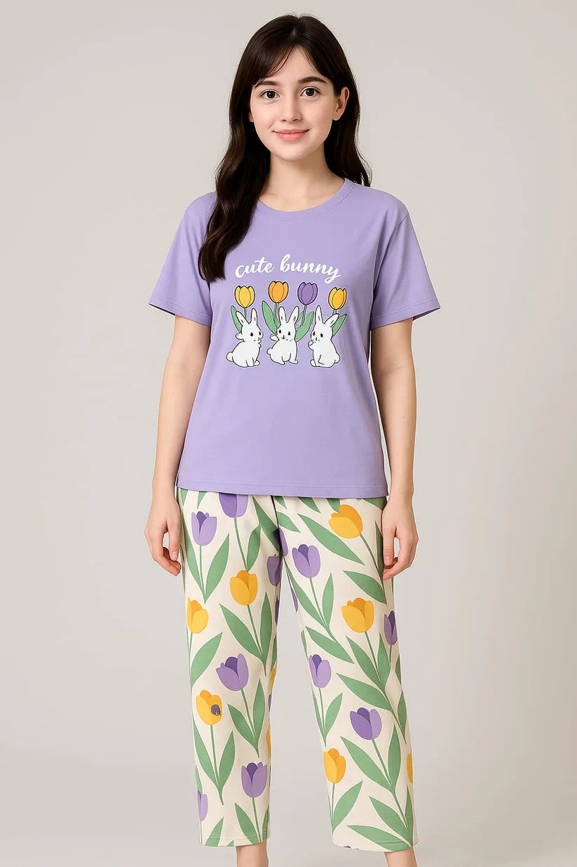 Cute Bunny Printed Night Suit