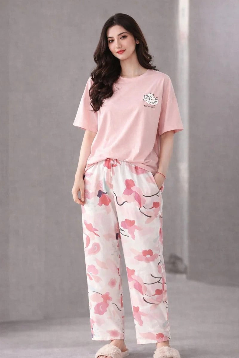 Long Leaf Printed PJs Set