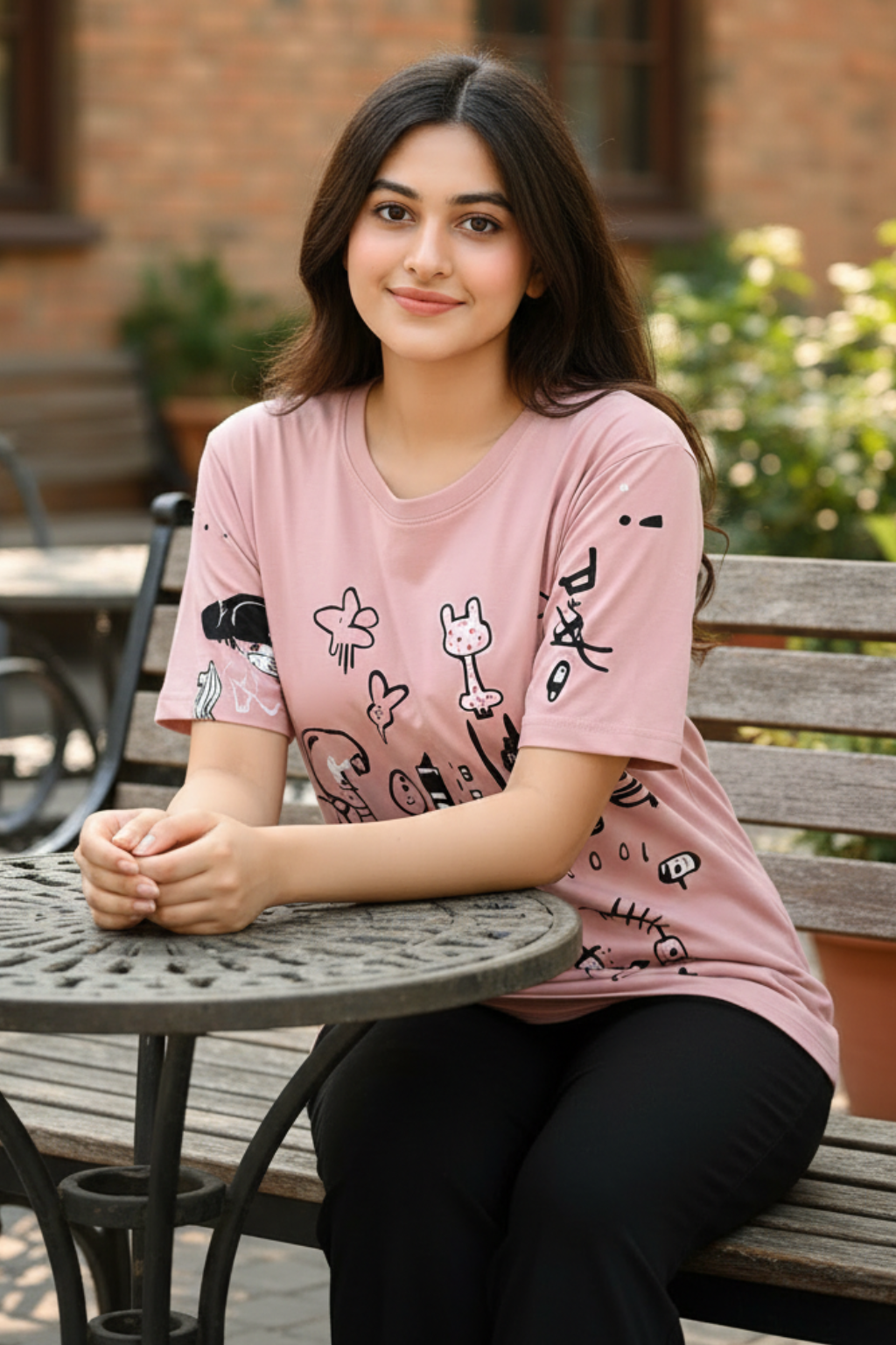 Pink Planet Music With Black PJs SET