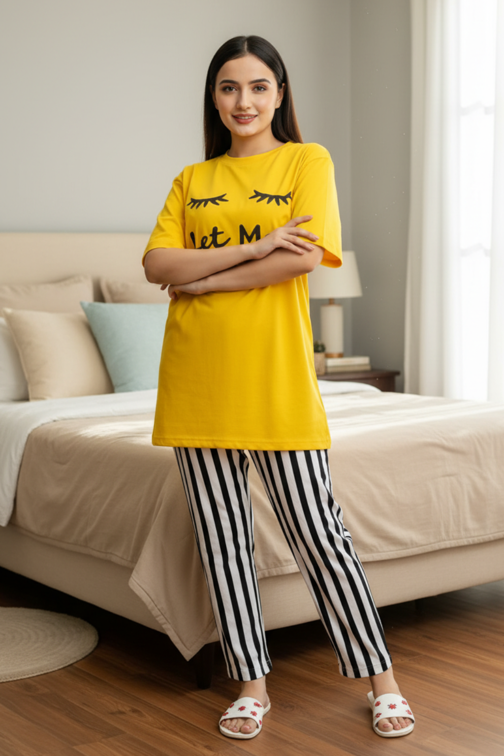 Yellow Let Me Sleep PJs Set