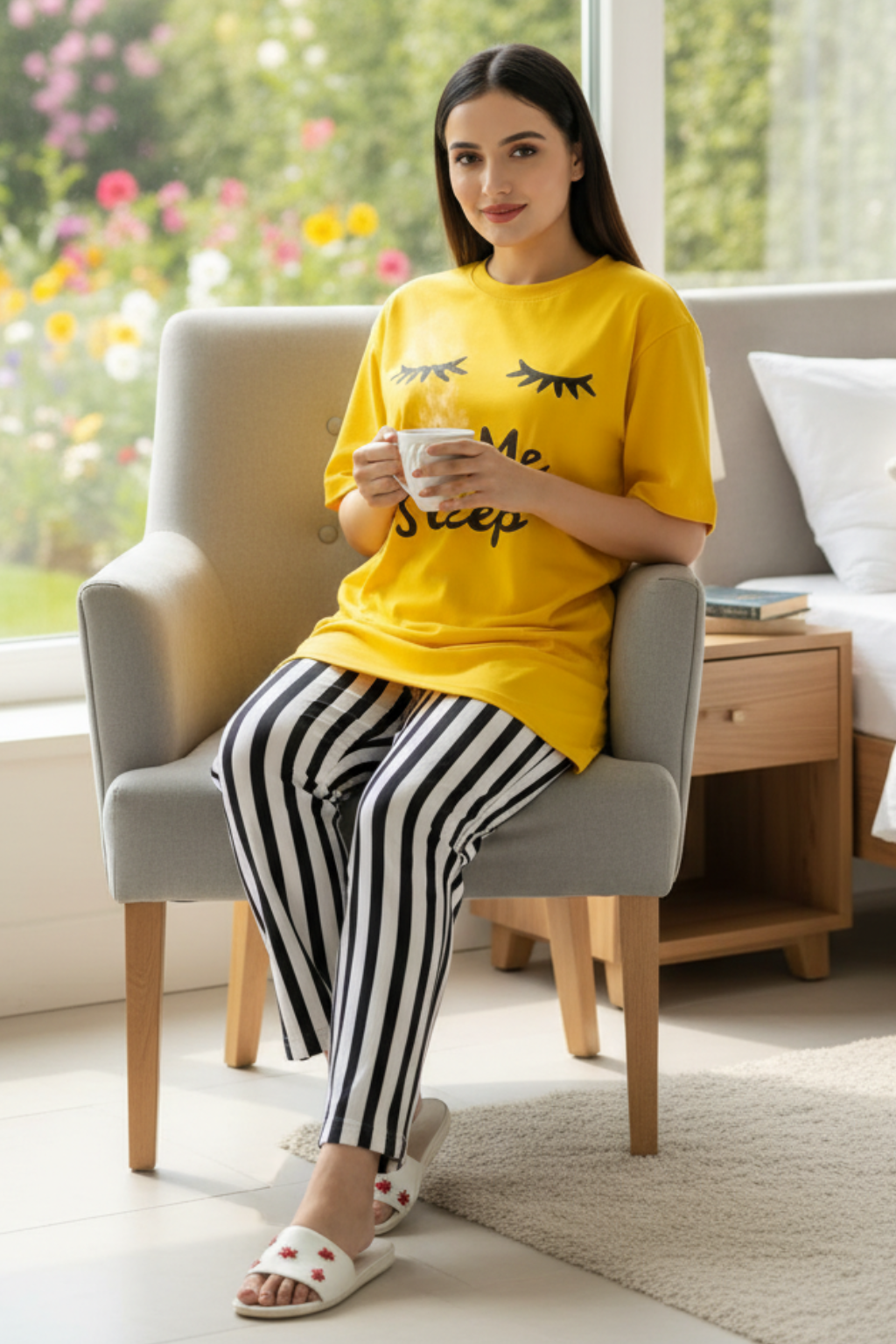 Yellow Let Me Sleep PJs Set