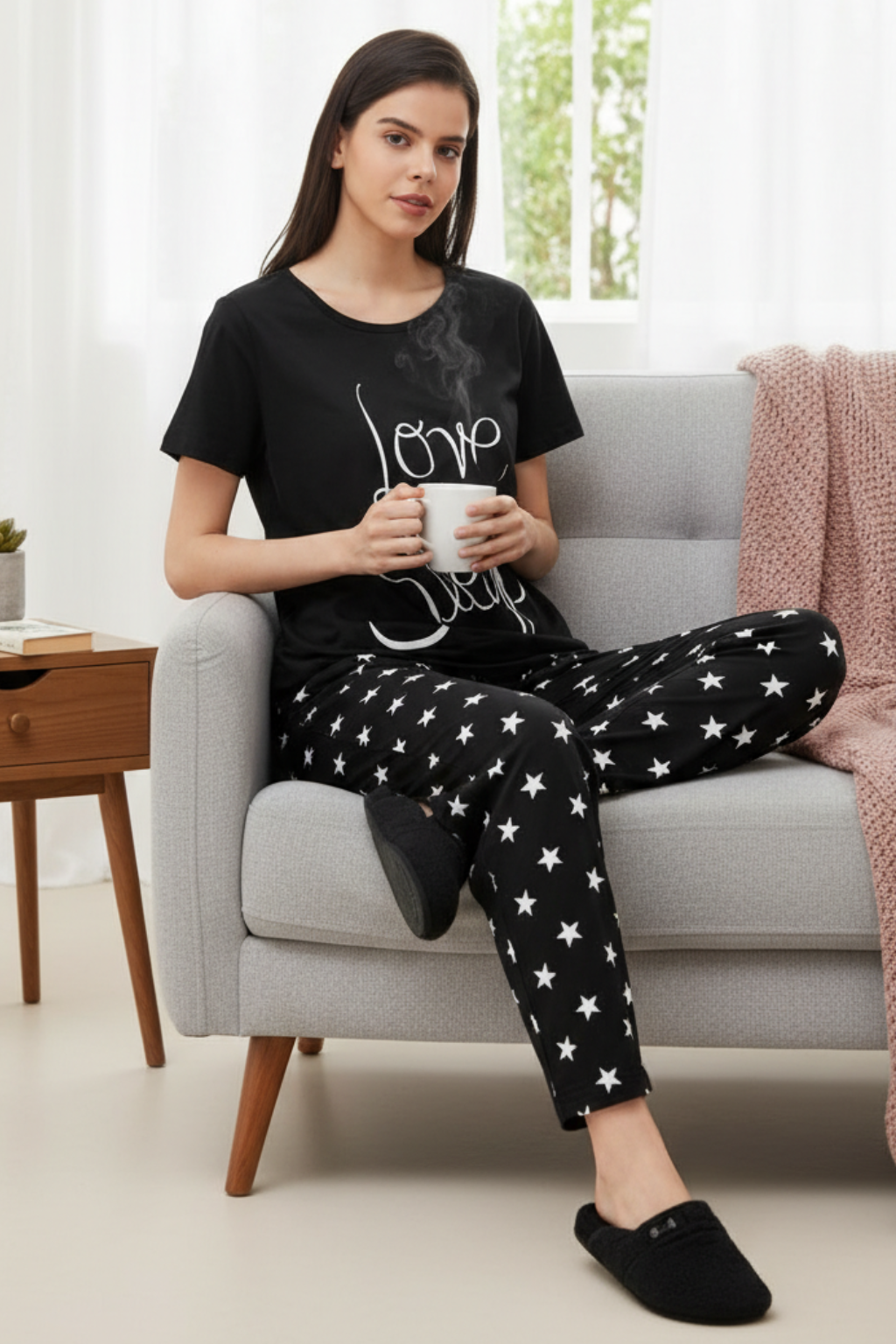 Love Sleep Black PJs Set