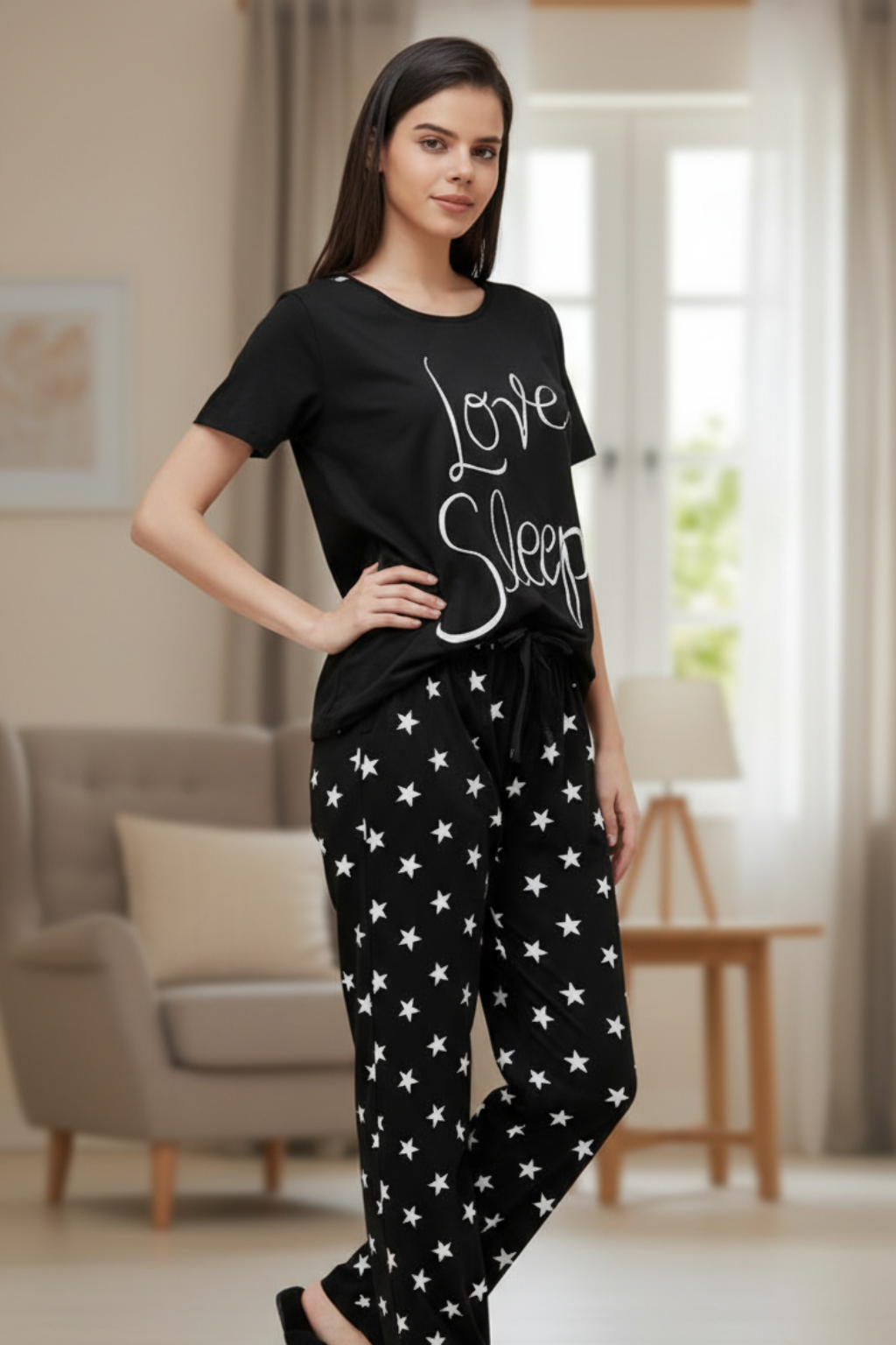 Love Sleep Black PJs Set