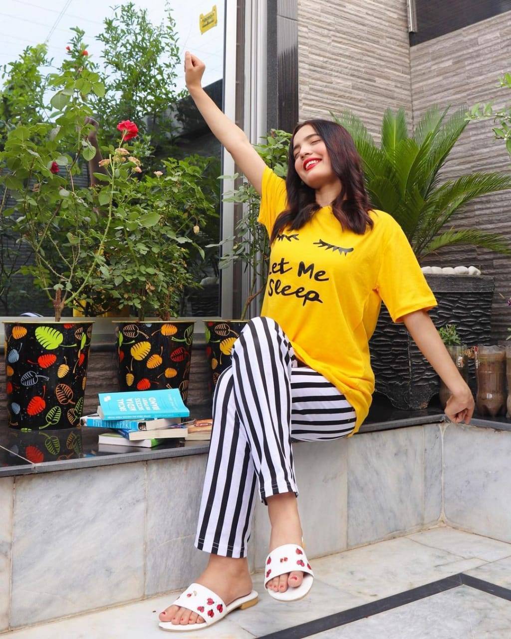 Yellow Let Me Sleep PJs Set